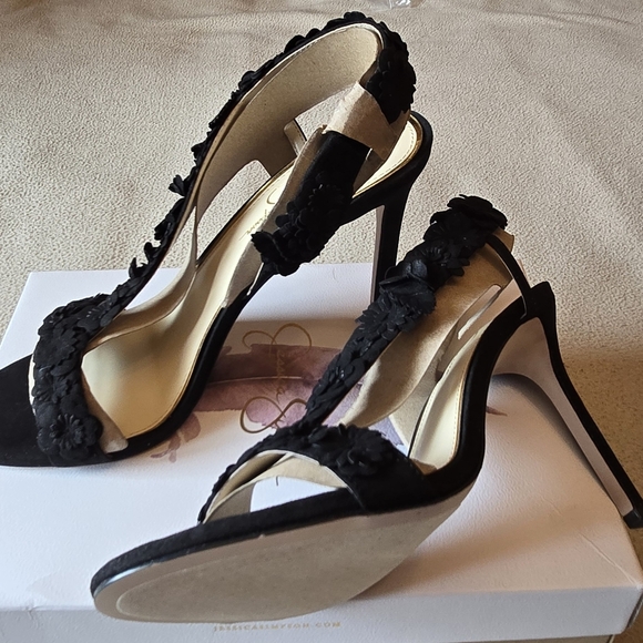 Jessica Simpson Shoes - Jessica Simpson Black Floral Heels